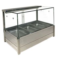 2NDs: Bonvue Heated Wet 6 x Half Pan Bain Marie Square Countertop Display BM11SD-NSW816