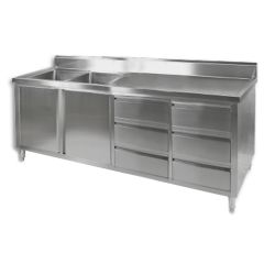 2NDs: Modular System KITCHEN TIDY CABINET WITH DOUBLE LEFT SINKS DSC-2400L-H-QLD139
