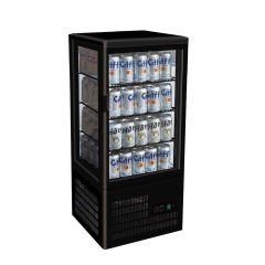 Thermaster Four Sided Countertop Beverage Display Fridge Black - TCBD68B