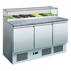 2NDs: Thermaster Three Door Salad Marble Prep Top GNS1300E-NSW1804
