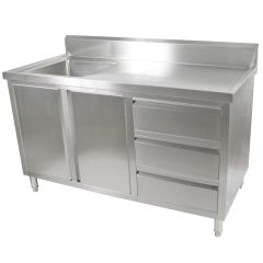 Kitchen Tidy Cabinet With Left/Right Sink 700mm Deep