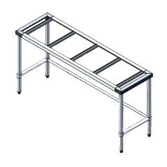 Stone Counter Base: S/S Legs with U Shape - 600mm Deep