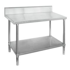 Premium 304 Grade Stainless Steel Work Bench With Undershelf & Splashback 700 Deep