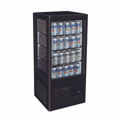 2NDs: Thermaster Four-Sided Countertop Beverage Display Fridge Black TCBD78B-QLD124