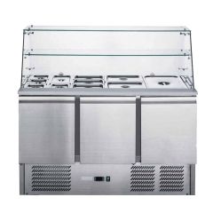 2NDs: FED-X Three Door Salad Prep Fridge with Glass Top XS903GC-NSW1796